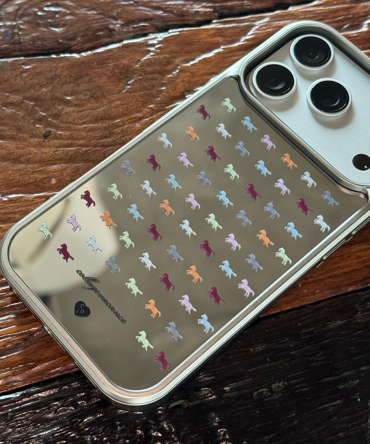 꼴라주바캉스(COLLAGEVACANCE) Col Pattern Mirror Silver Case (폰케이스) - Color Horse