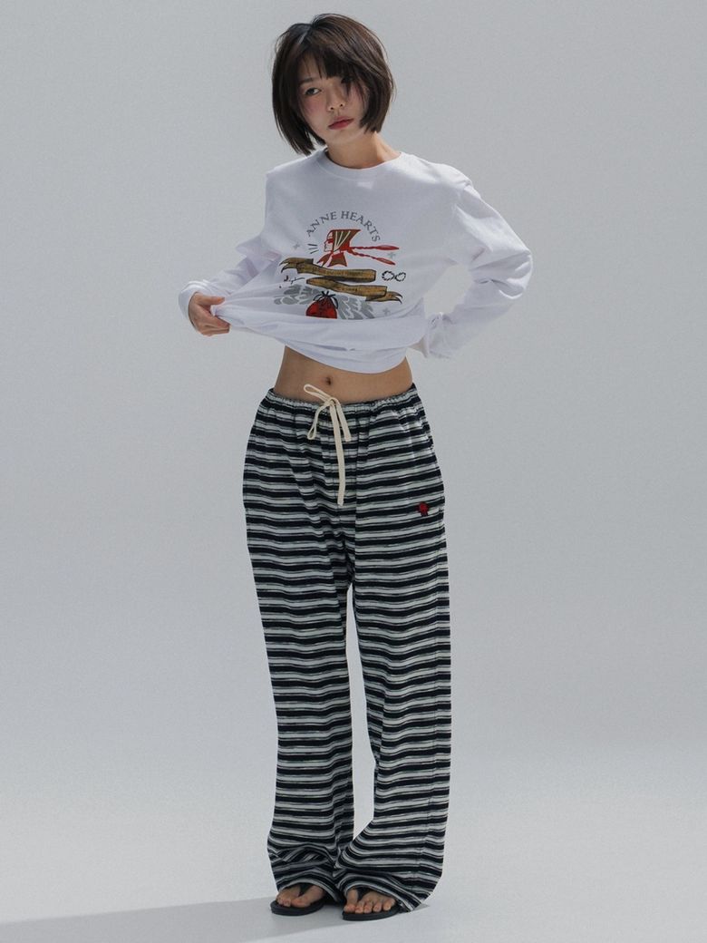Striped Easy Lounge Pants_BLACK