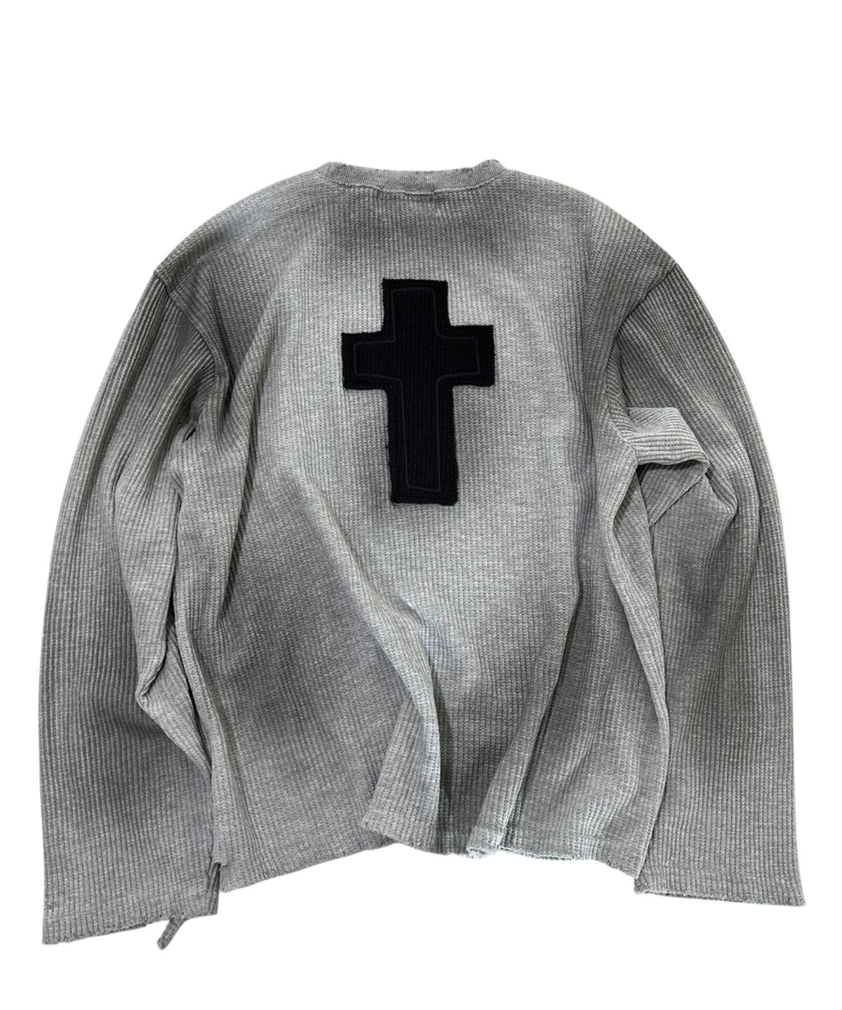 스케이터락(SK8ER ROCK) Cross Painting Grunge T-Shirt ((melange gray))