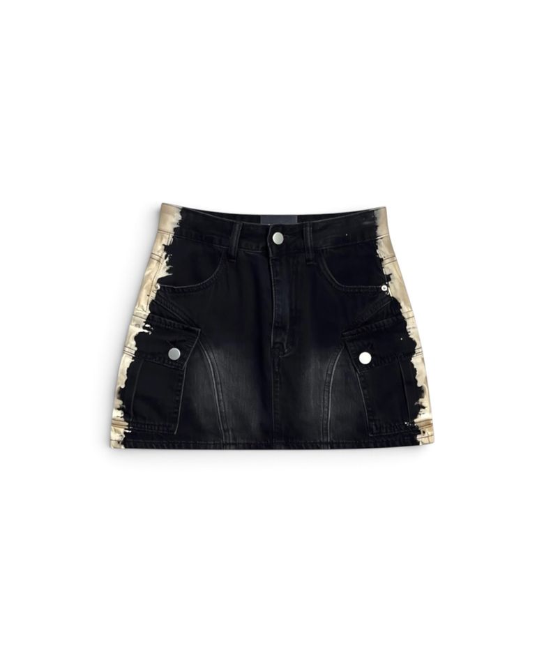 Addicted Side Pocket Mini Skirt (Black)