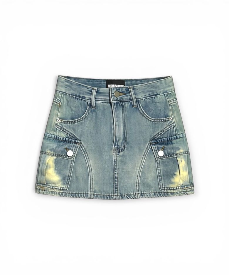 Addicted Side Pocket Mini Skirt (Blue)