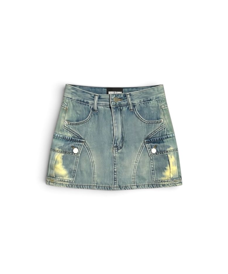 Addicted Side Pocket Mini Skirt (Blue)