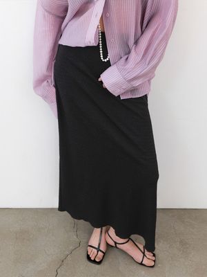 HERRINGBONE TEXTURE SEMI A SKIRT (SK-5080)