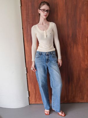 소프트 U넥 버튼 니트 3colors