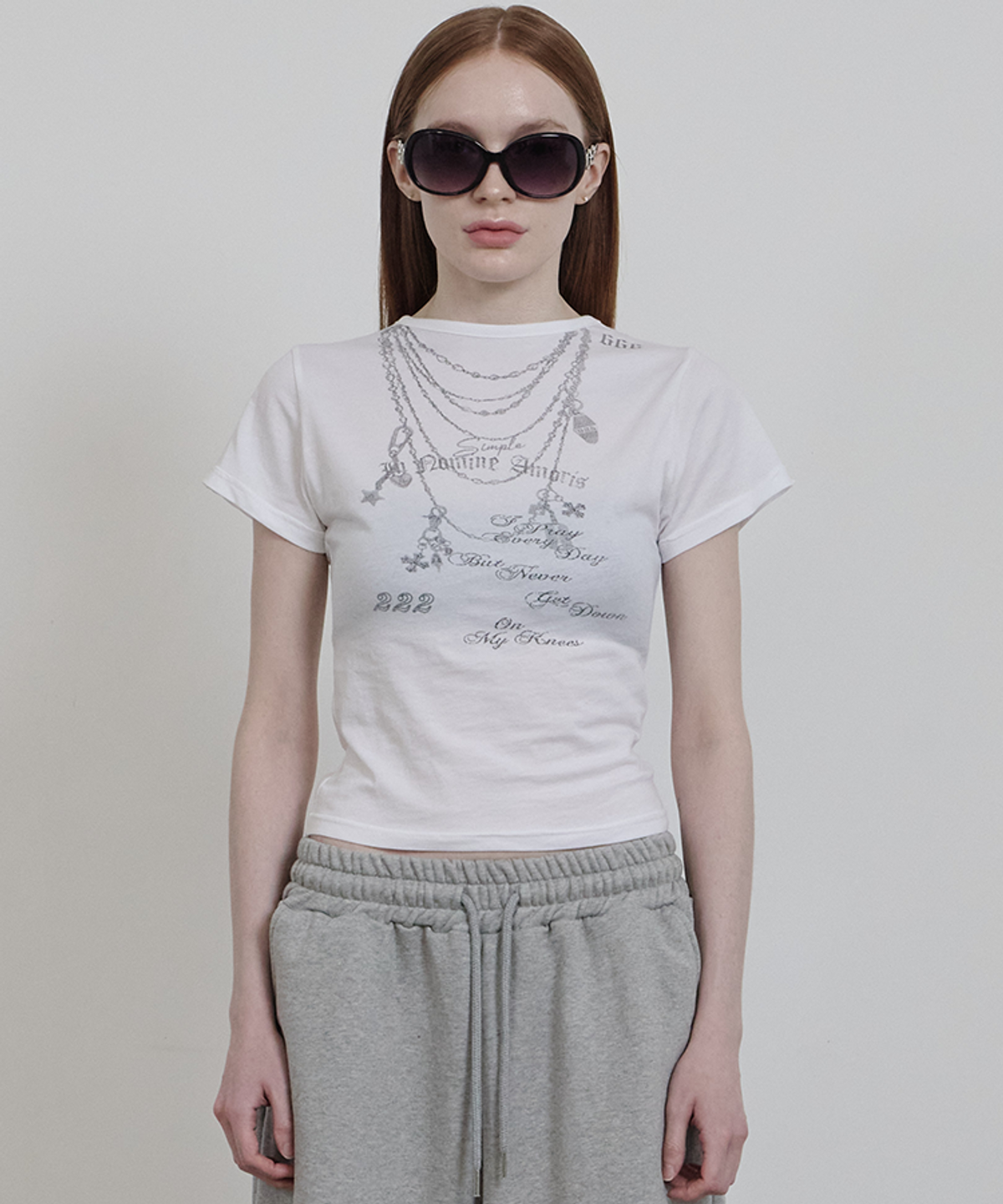 어니브(ANIV) JEWELRY SEE-THOUGH T-SHIRT WHITE