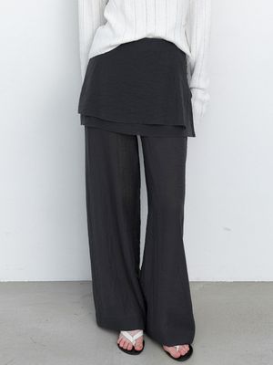 BUTTON POINT WRAP SKIRT PANTS (PT-5750)