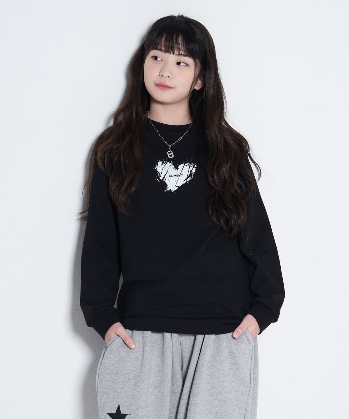 엘리메노영스터(ELIMENOYOUNGSTER) EY 런지하트 키즈 긴팔티 2Color