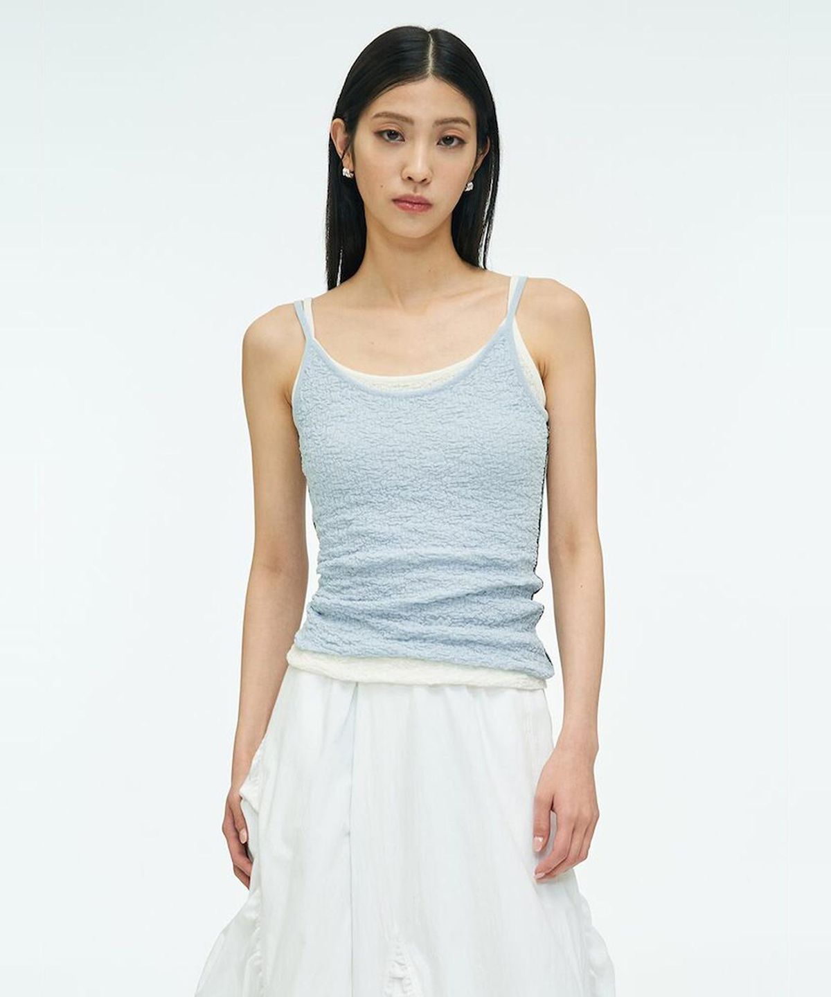 앙개(ANGGAE) Textured Camisole  Blue