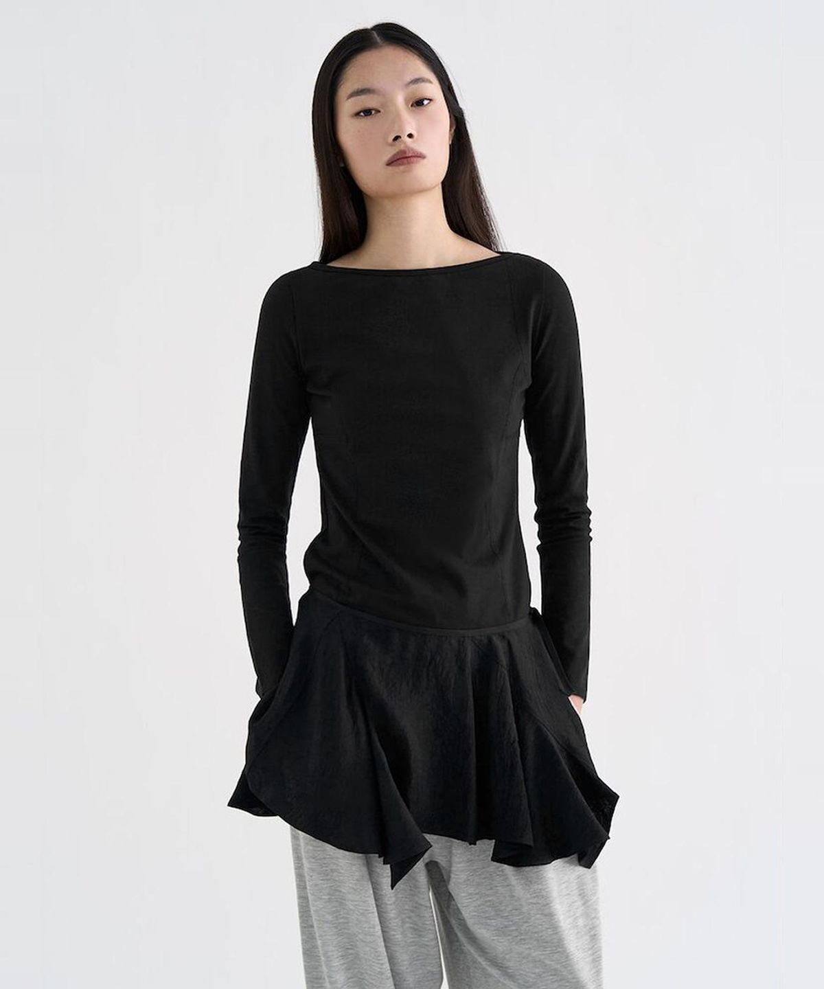 앙개(ANGGAE) Satin Chou Chou  Black