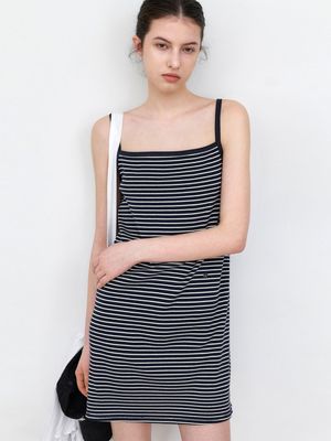 STRIPE COLOR BLOCK DRESS (OP-6333)