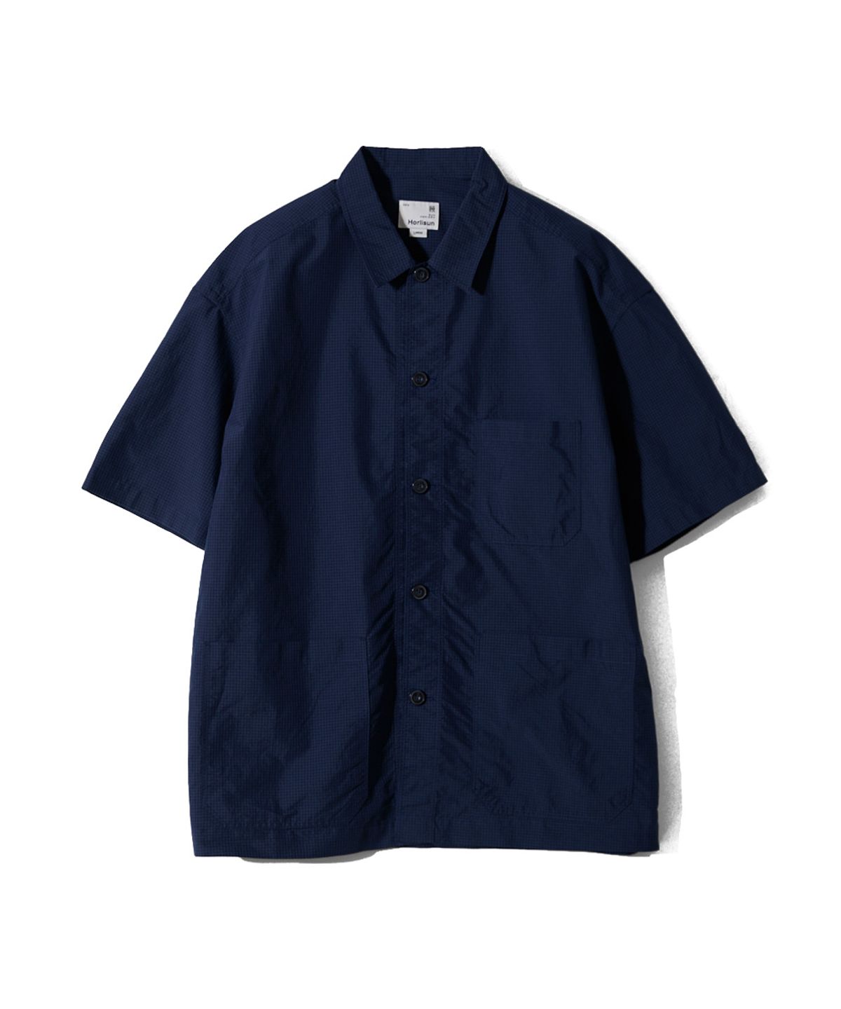 홀리선(HORLISUN) Joshua Small Check Shirt Jacket Navy