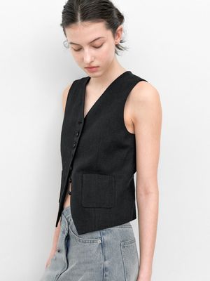 LEA LINEN SINGLE VEST (VT-0281)