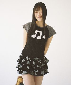 별의 천사 러플 스커트 - 블랙