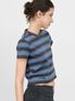 MULTI STRIPE SEMI CROP SLIM TEE (T-7162)