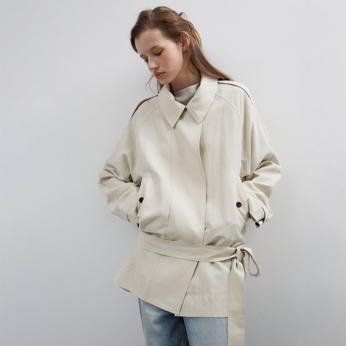 노우드(NOEUD) Raglan Hidden Trench(Beige)