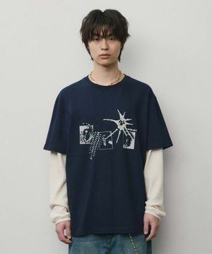 크루넥 레이어드 롱슬리브_NAVY