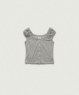 Corin Button Sleeveless Top_Grey