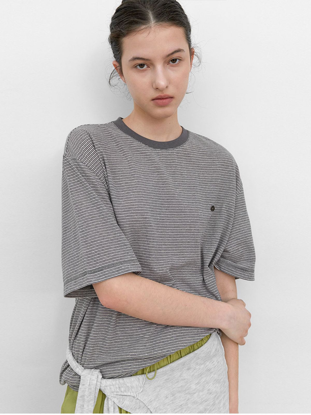 아틀리에 나인(ATELIER NAIN) THICK AND THIN STRIPE BOXY TEE (T-7215)