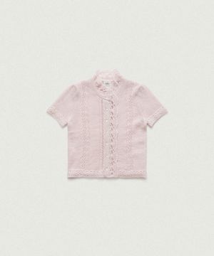 Hale Frill Mohair Half Cardigan_Lavender