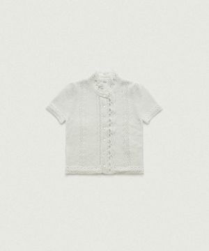 Hale Frill Mohair Half Cardigan_Light Blue