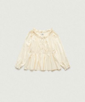 Liore Frill Button Blouse_Butter