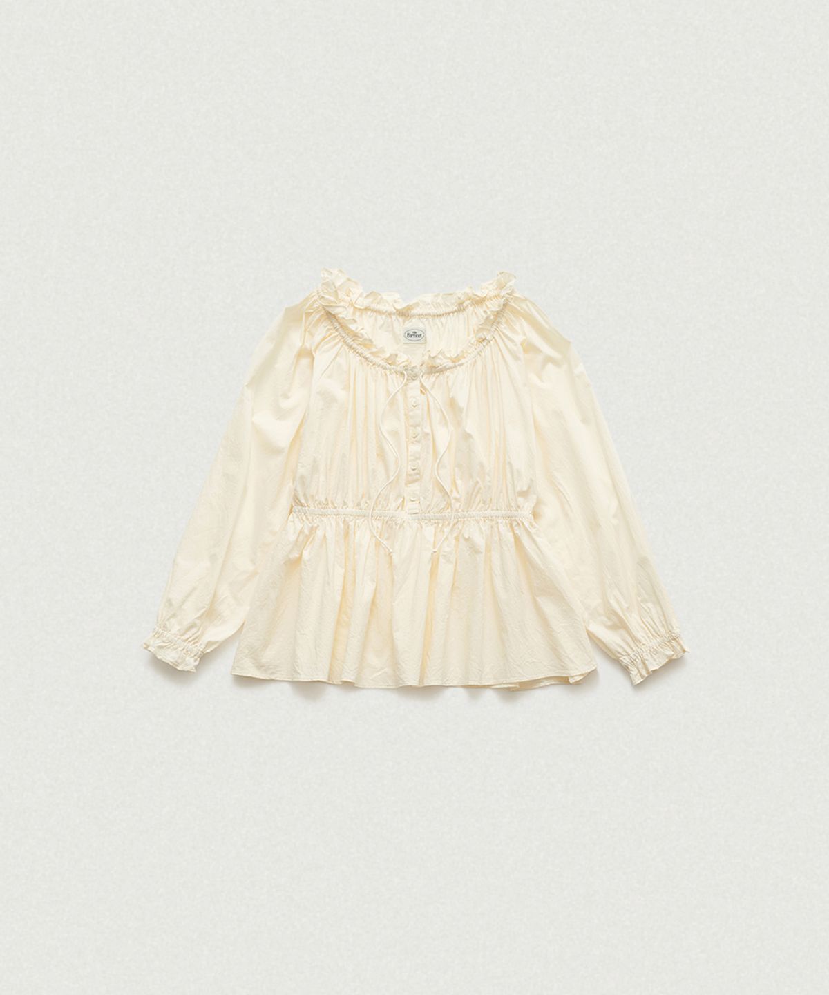 더바넷(THEBARNNET) Liore Frill Button Blouse_Butter
