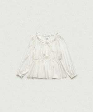 Liore Frill Button Blouse_Ivory