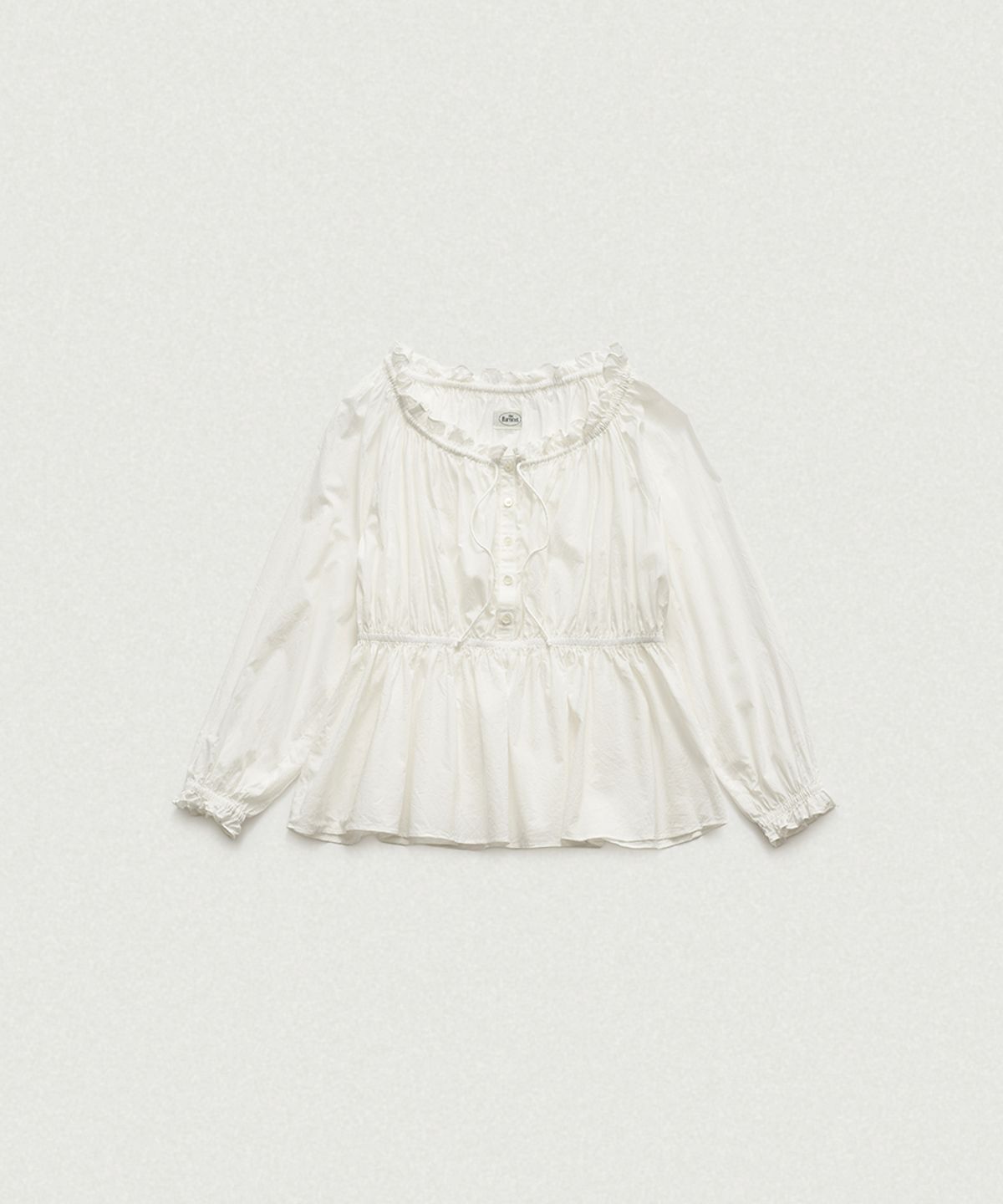 더바넷(THEBARNNET) Liore Frill Button Blouse_Ivory