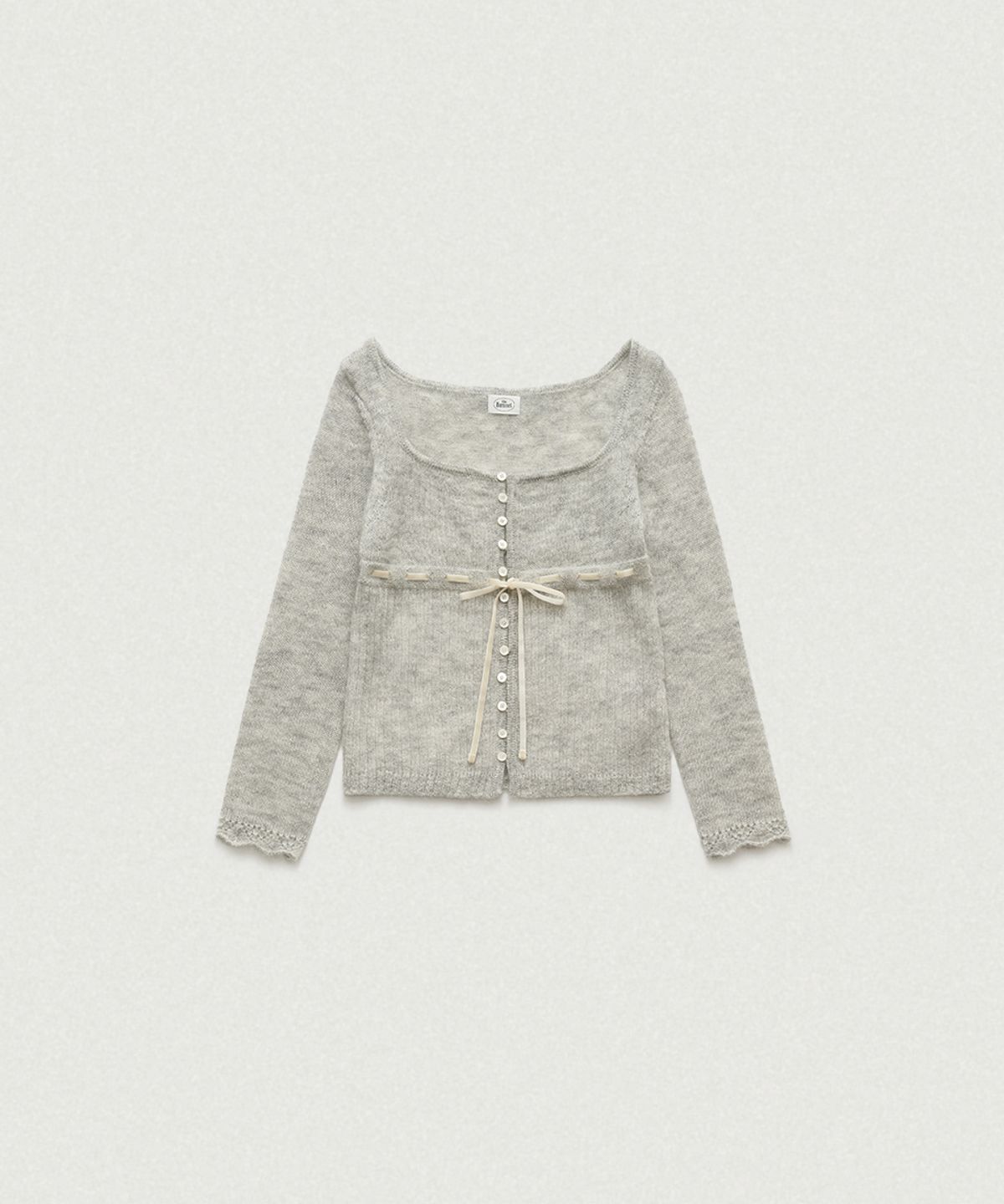 더바넷(THEBARNNET) Velin Tie Mohair Knit Cardigan_Light Grey