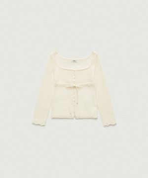 Velin Tie Mohair Knit Cardigan_Ivory