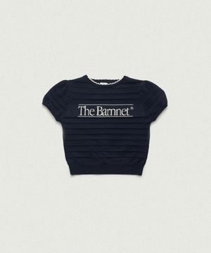 Helen Logo Jacquard Knit Top_Navy