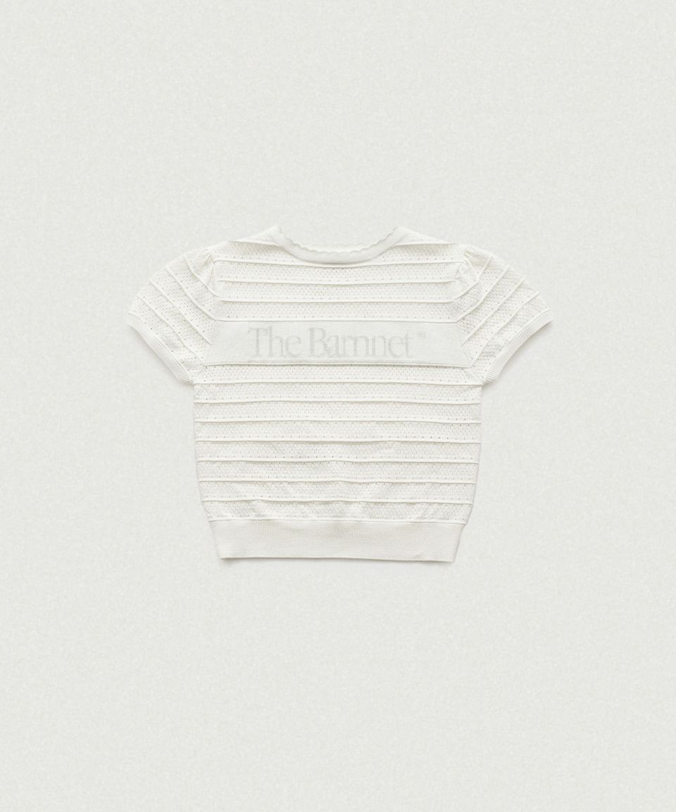 トップス The Barnnet Helen Logo Jacquard Knit Top MUSINSA公式 | THEBARNNET Helen Logo Jacquard Knit Top_Ivory