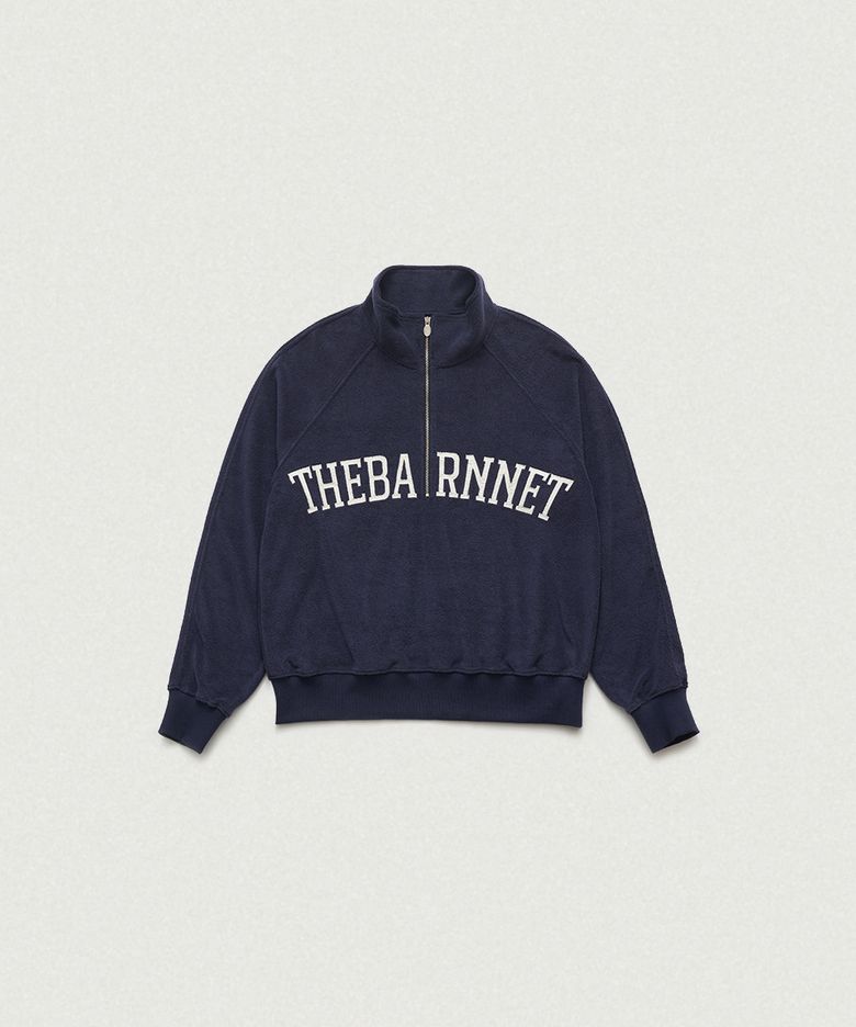 Terry Logo Half-Zip Pullover_Navy