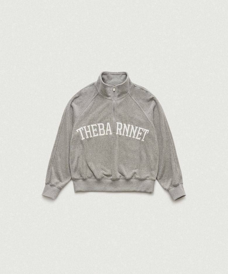 Terry Logo Half-Zip Pullover_Grey