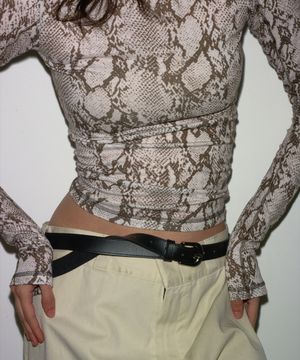 PYTHON SLIM TOP BROWN