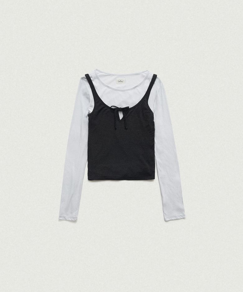 Averin Ribbon Layer T-Shirt_Light Blue