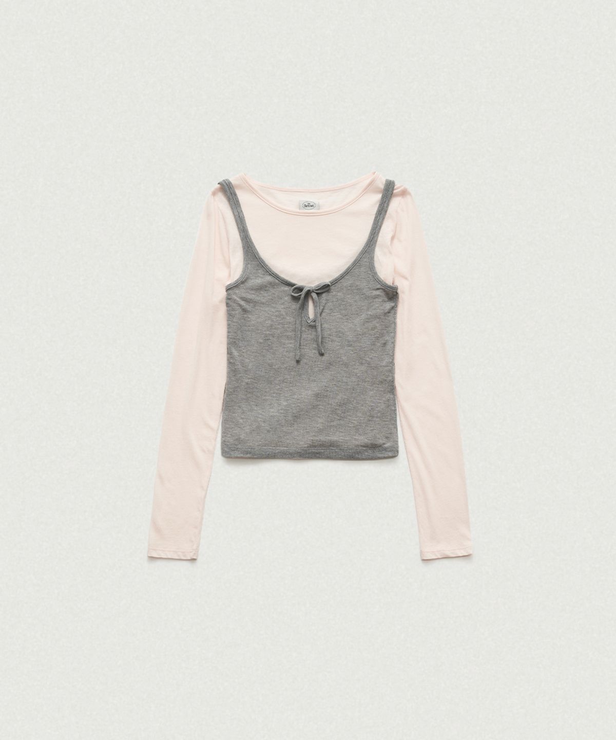 더바넷(THEBARNNET) Averin Ribbon Layer T-Shirt_Light Pink