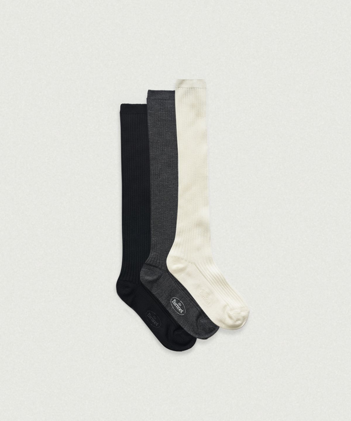 더바넷(THEBARNNET) Ribbed Knee-High Knit Socks_3Color