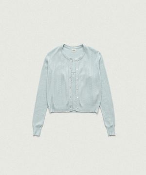 Lorin Pointelle Knit Cardigan Ensemble With Sleeveless Top