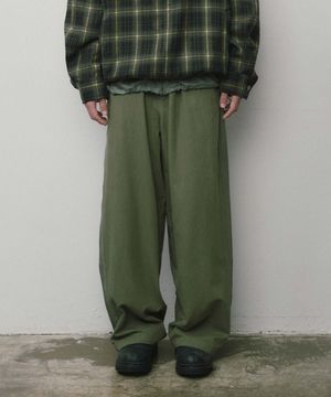 와이드 트리밍팬츠_KHAKI