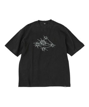 워시드 월마킹 티셔츠_CHARCOAL GREY