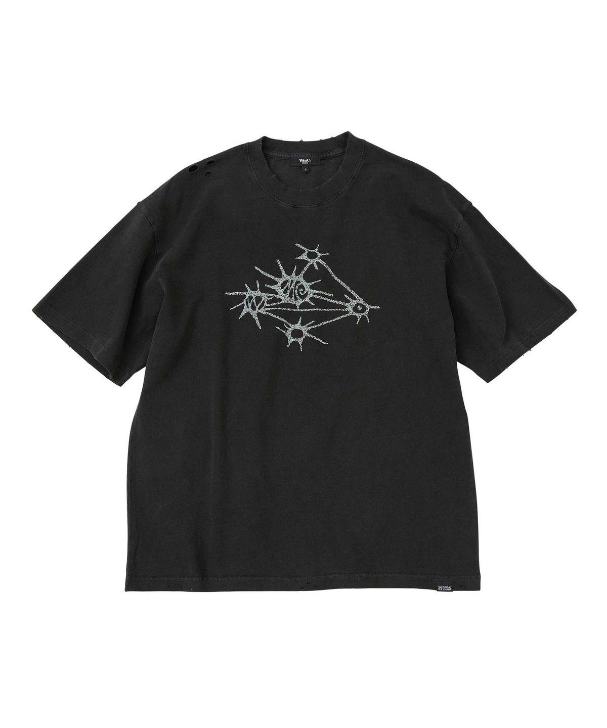 더블유엠씨(WMC) 워시드 월마킹 티셔츠_CHARCOAL GREY