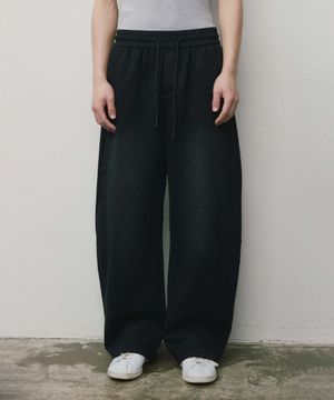 워싱 스웨트 팬츠_BLACK