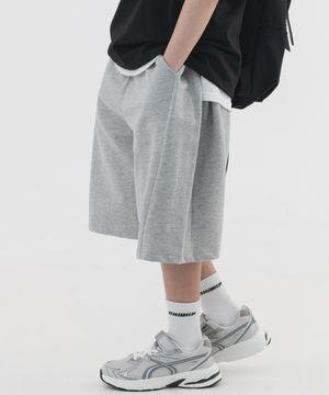 옆주름 버뮤다 스웨트 쇼츠 (멜란지)