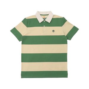 남성 럭비 스트라이프 반소매 폴로 티셔츠 그린_TB0A6BSRACN1
