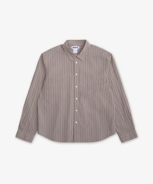 파일 스트라이프 셔츠 - 빈티지 브라운 / 59768296