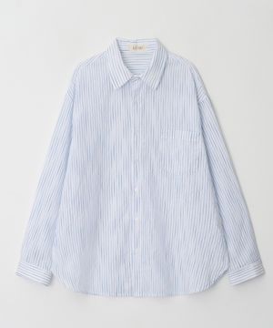 하이퍼 스트라이프 오버 셔츠_화이트 소라