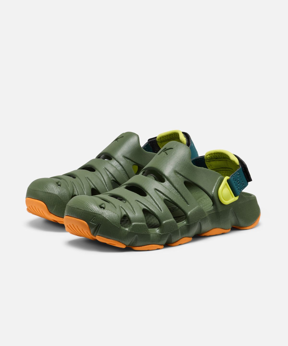 킨(KEEN) 하이퍼플로트 주니어(빅키즈) 샌들 BRONZE GREEN/ORANGE