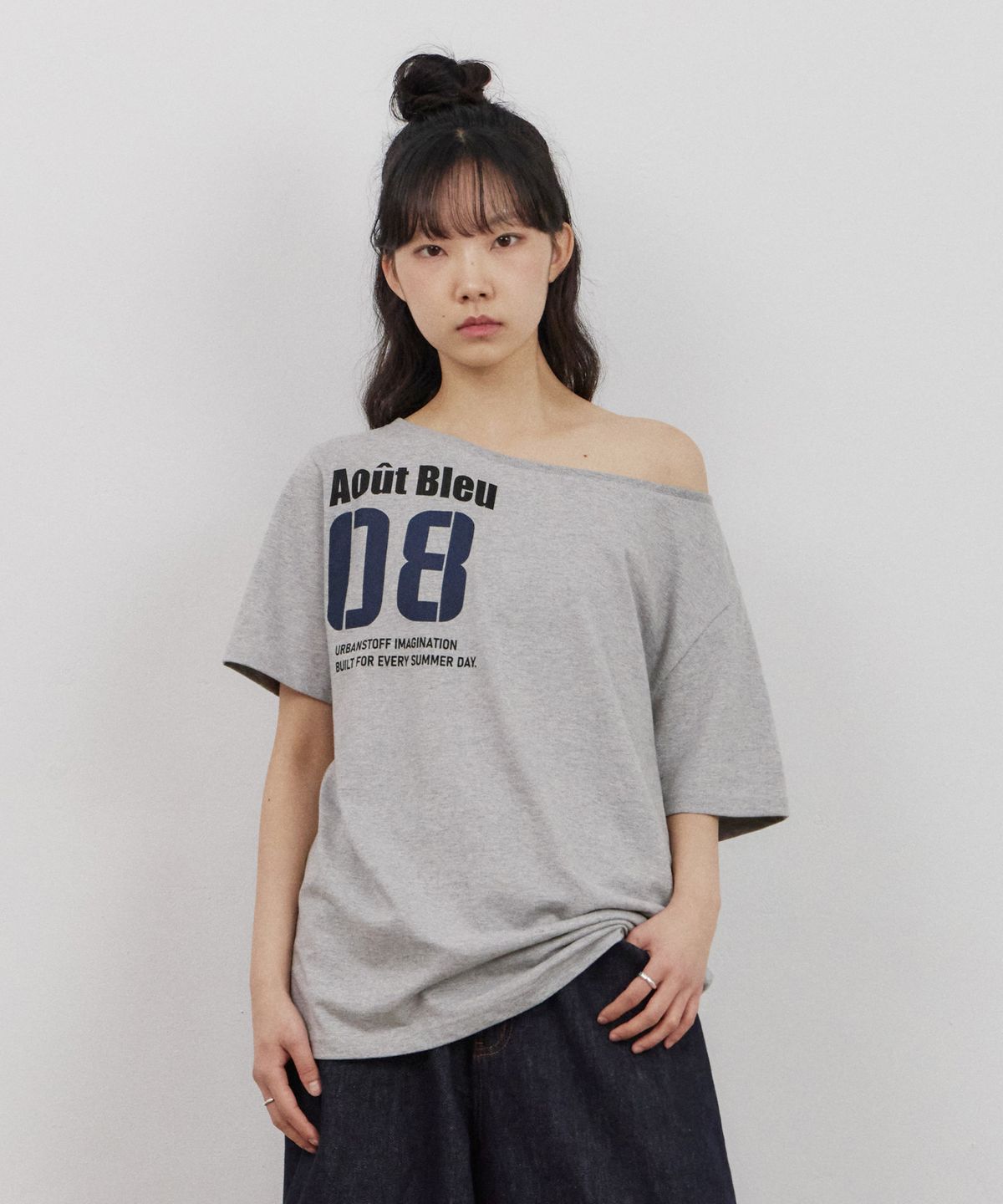 어반스터프(URBANSTOFF) 썸머데이 오프숄더 티 (멜란지)