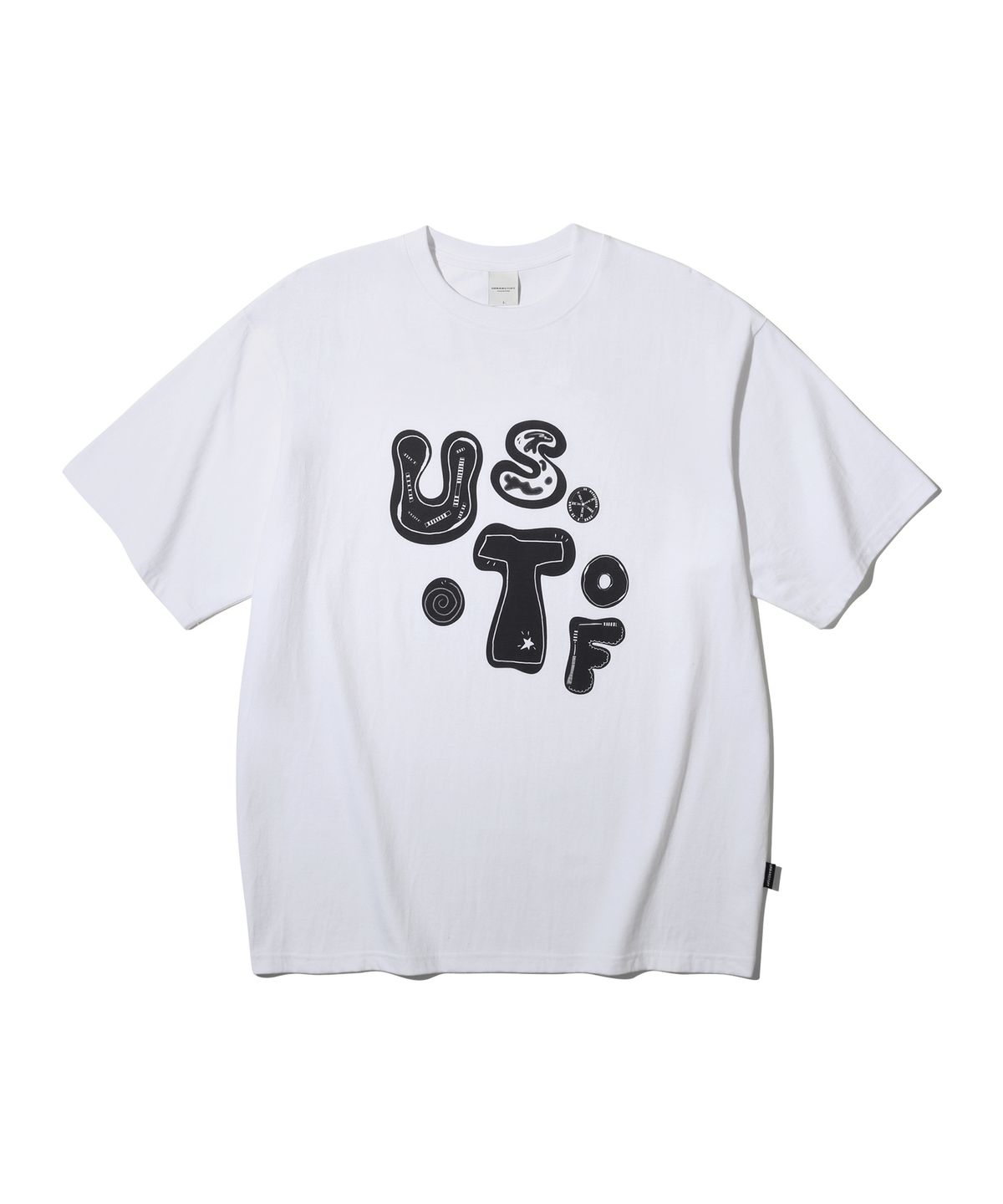 어반스터프(URBANSTOFF) 버블 레터링 그래픽 티 (화이트)
